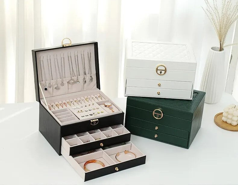 Luxe Leren Sieradendoos – Ruime en Elegante Opbergoplossing
