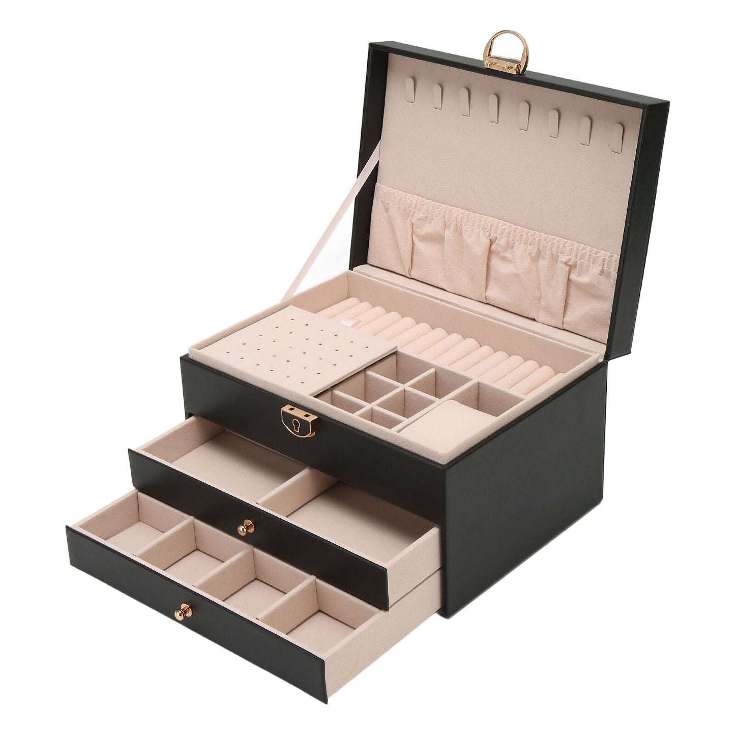 Luxe Leren Sieradendoos – Ruime en Elegante Opbergoplossing