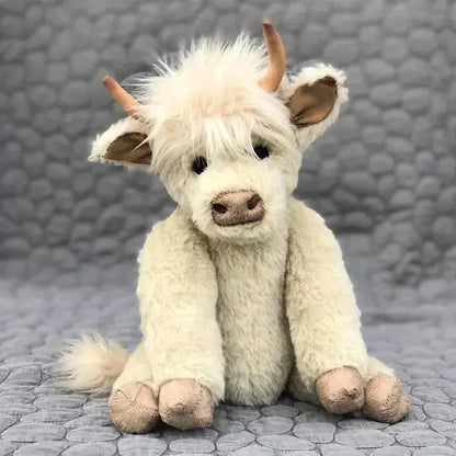 Highland Cow Canvas – Schilderij met Bloemen, Landelijke Kunst voor Woonkamer & Slaapkamer