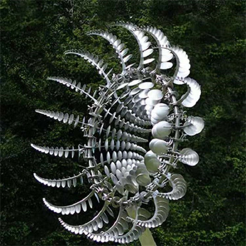 Roestvrije Metalen Windmolen – Magische Kinetische Windspinner voor Tuindecoratie