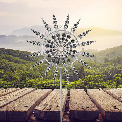 Roestvrije Metalen Windmolen – Magische Kinetische Windspinner voor Tuindecoratie