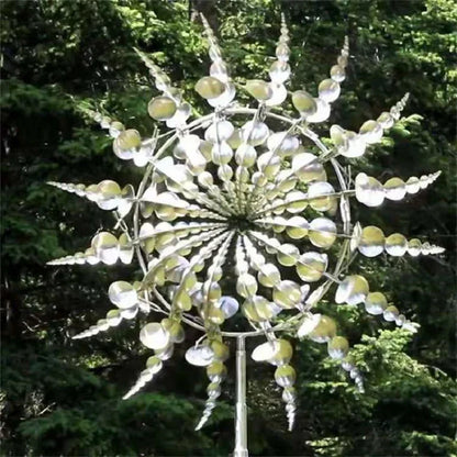 Roestvrije Metalen Windmolen – Magische Kinetische Windspinner voor Tuindecoratie