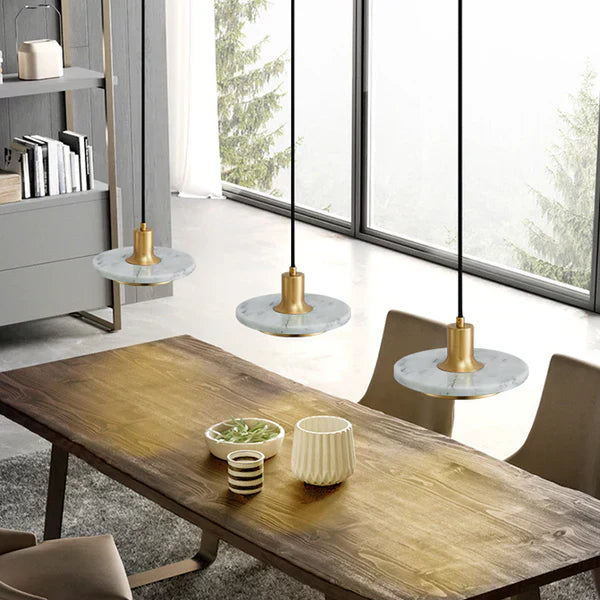 Moderne Marmeren Hanglamp – Elegante en Minimalistische LED Verlichting