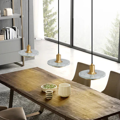 Moderne Marmeren Hanglamp – Elegante en Minimalistische LED Verlichting