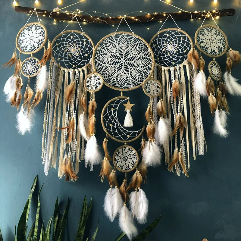 Set van 5 Bohemian Dromenvangers – Handgemaakte Elegantie &amp; Rustgevende Sfeer