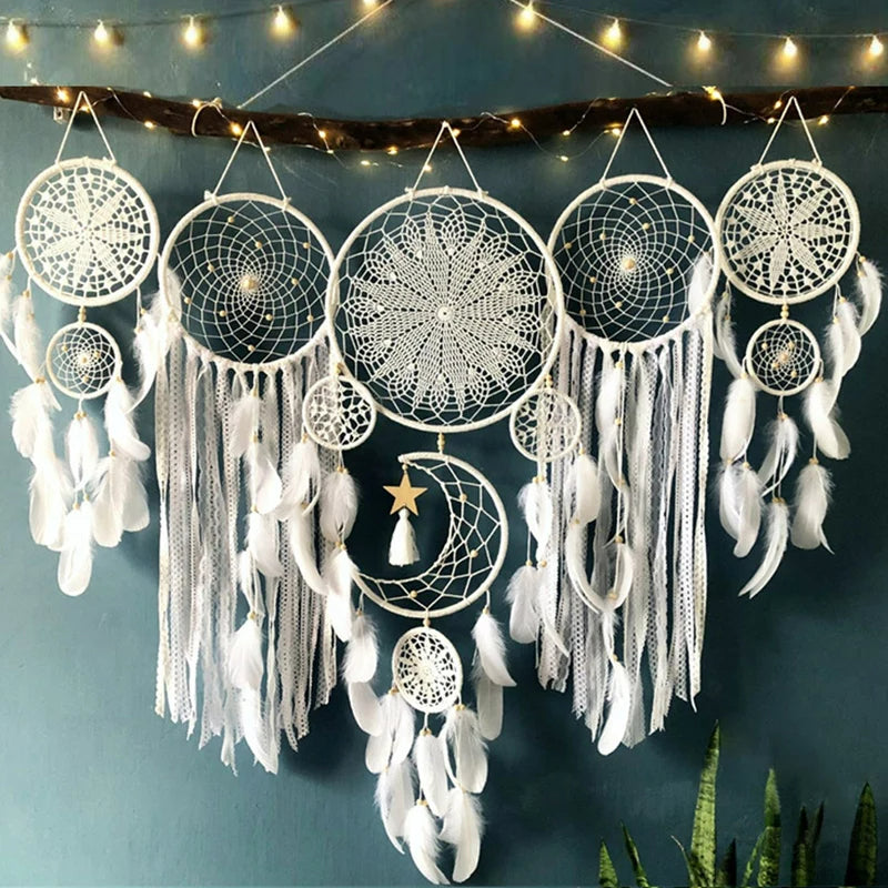 Set van 5 Bohemian Dromenvangers – Handgemaakte Elegantie &amp; Rustgevende Sfeer