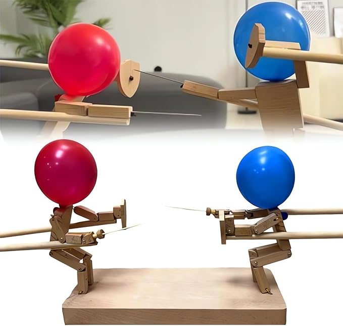 Houten Poppen Ballonnengevecht – Plezier en Strategie voor het Hele Gezin