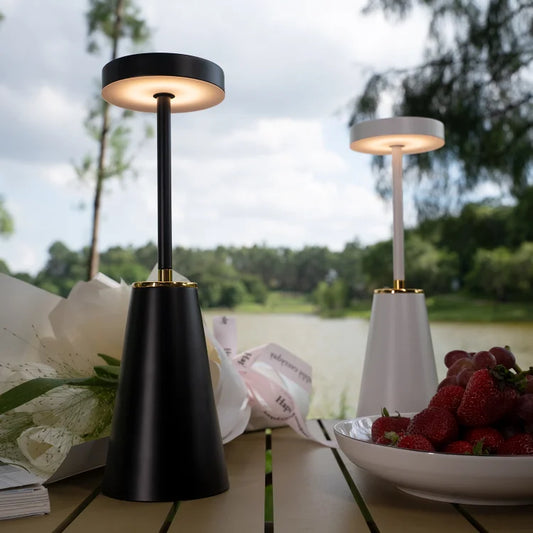 Draadloze Dimbare Tafellamp Zwart met Geheugenfunctie en Oplaadbare Batterij – LED Lamp voor Binnen en Buiten