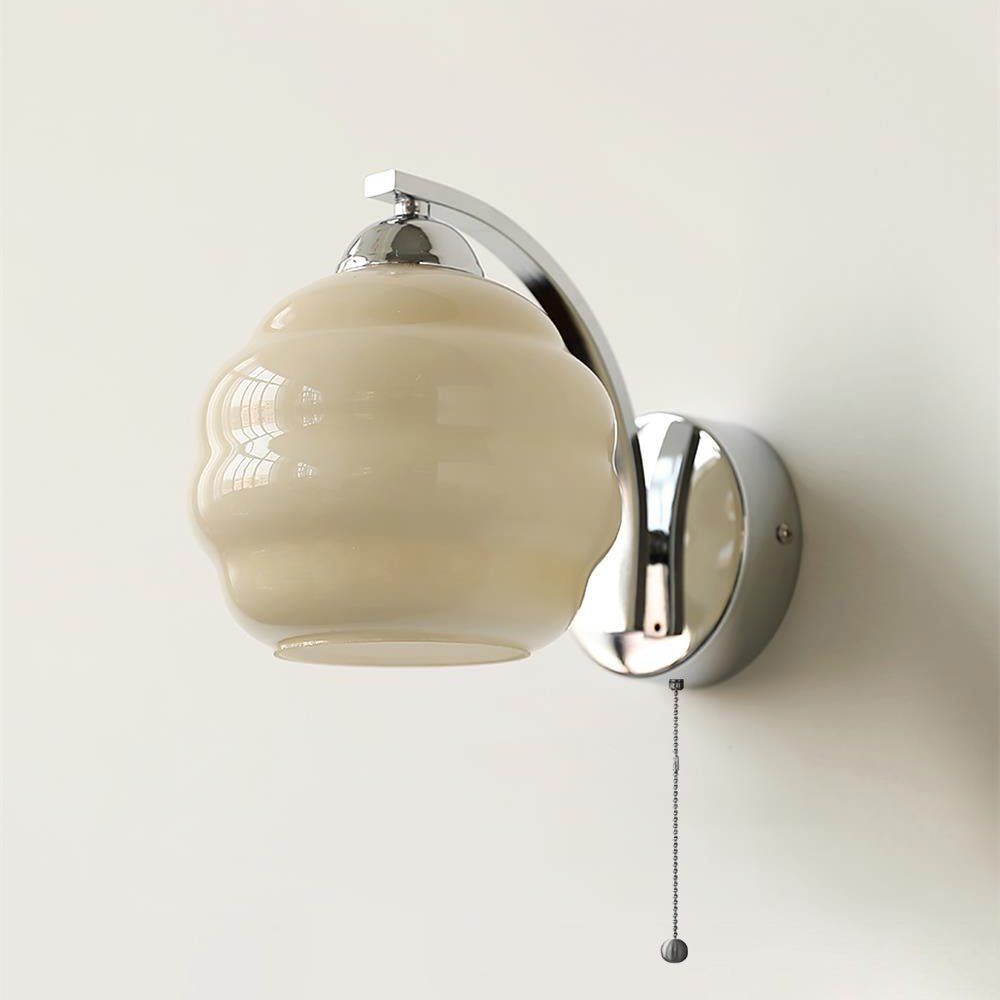 Art Deco Wandlamp Goud - Elegante Muurlamp met Warm Wit Glas voor Vintage Interieur