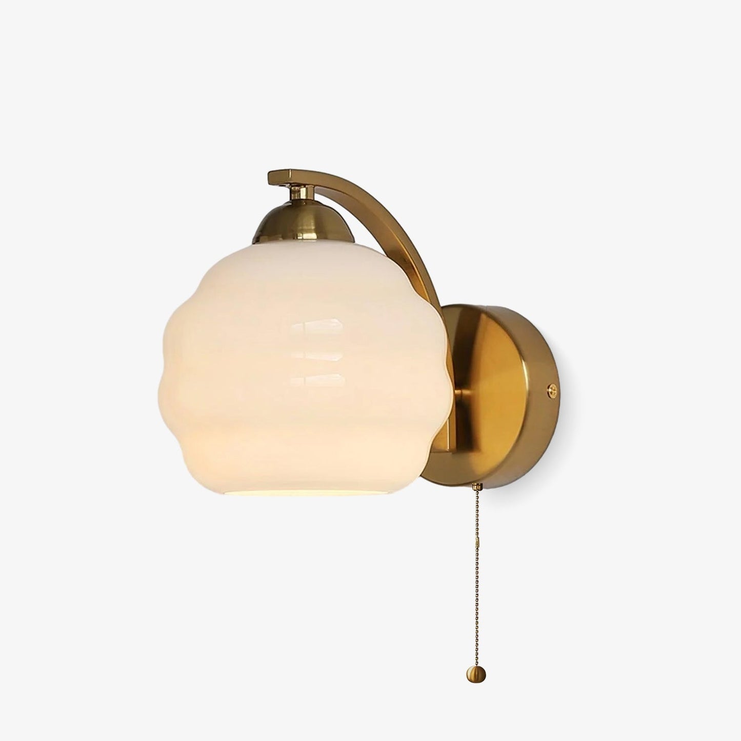 Art Deco Wandlamp Goud - Elegante Muurlamp met Warm Wit Glas voor Vintage Interieur