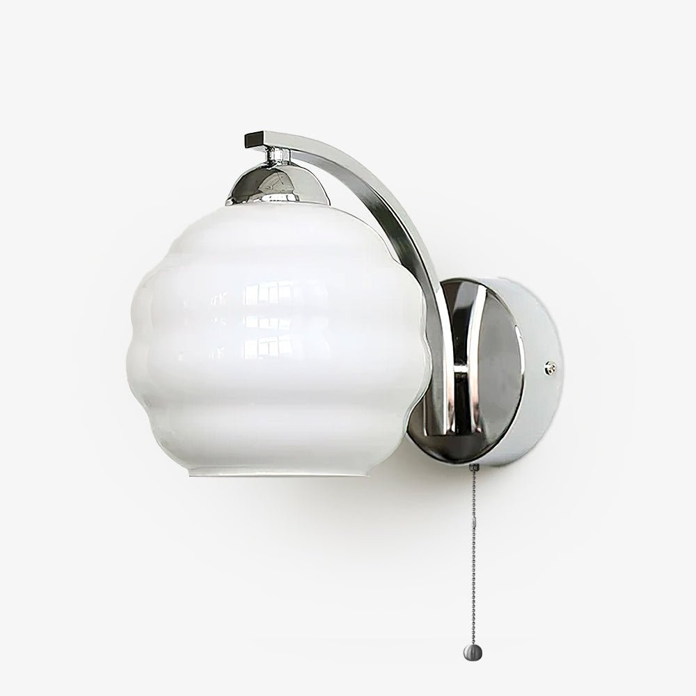 Art Deco Wandlamp Goud - Elegante Muurlamp met Warm Wit Glas voor Vintage Interieur