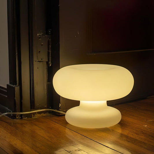Donut Tafellamp van Metaal en Glas – Uniek Ontwerp met Zachte Verlichting voor een Gastvrije Sfeer