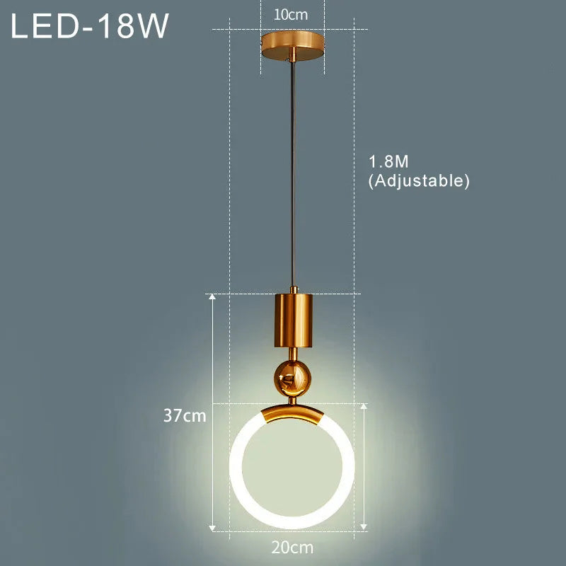 Nordic Simple LED Hanglamp – Minimalistische Metalen Verlichting voor Keuken en Eetkamer