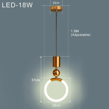 Nordic Simple LED Hanglamp – Minimalistische Metalen Verlichting voor Keuken en Eetkamer