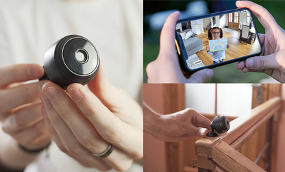 Mini WiFi 4K Beveiligingscamera – Waterdichte Zwarte Camera voor Binnen en Buiten
