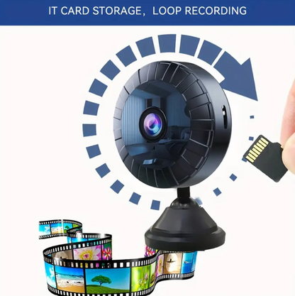 Mini WiFi 4K Beveiligingscamera – Waterdichte Zwarte Camera voor Binnen en Buiten
