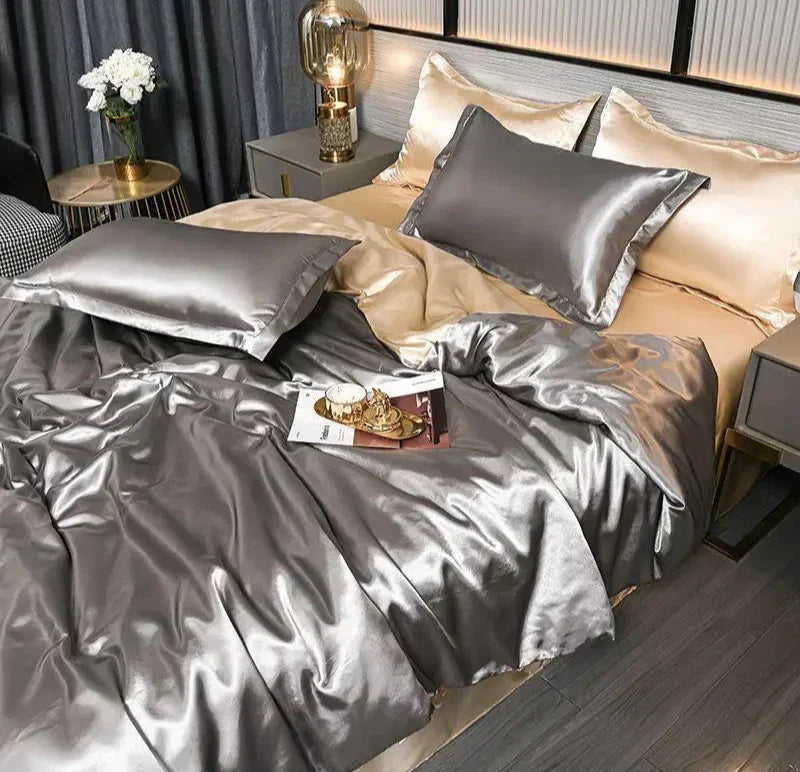 Elegante Satijnen Dekbedovertrek 240x220 cm – Zijdezacht en Duurzaam Beddengoed voor Luxe Slaapervaring