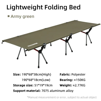 Opvouwbaar Campingbed – Draagbaar & Comfortabel Veldbed voor Outdoor en Kamperen