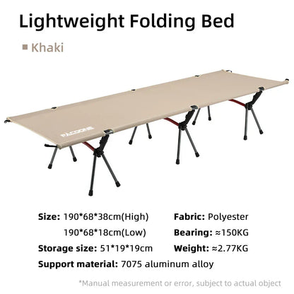 Opvouwbaar Campingbed – Draagbaar & Comfortabel Veldbed voor Outdoor en Kamperen