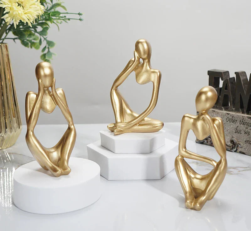 Moderne Decoratieve Beeld – Elegante & Rustgevende Kunst in Hars