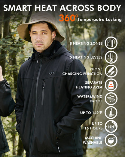 Verwarmde Gewatteerde Jas voor Heren – Combineer Thermisch Comfort en Elegantie in de Winter