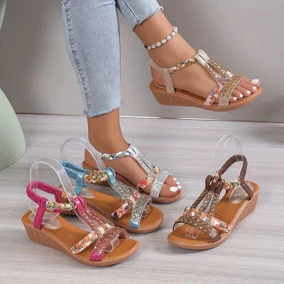 Olivette Orthopedische Sandalen met Strass – Comfort & Glamour in Eén