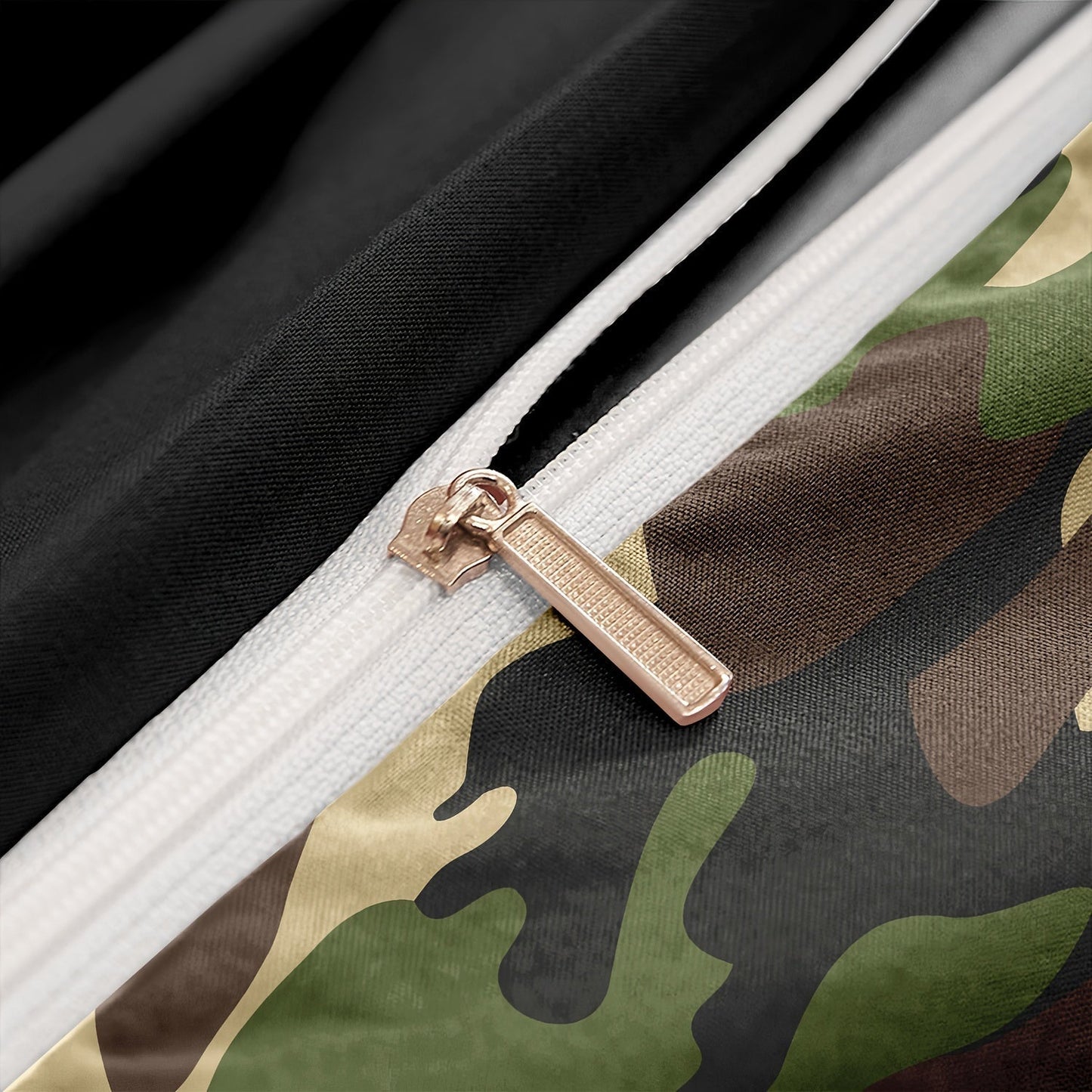 Camouflage Dekbedovertrek 200x200 – Zacht Ademend Beddengoed voor Stoere Slaapkamer met Kussenslopen