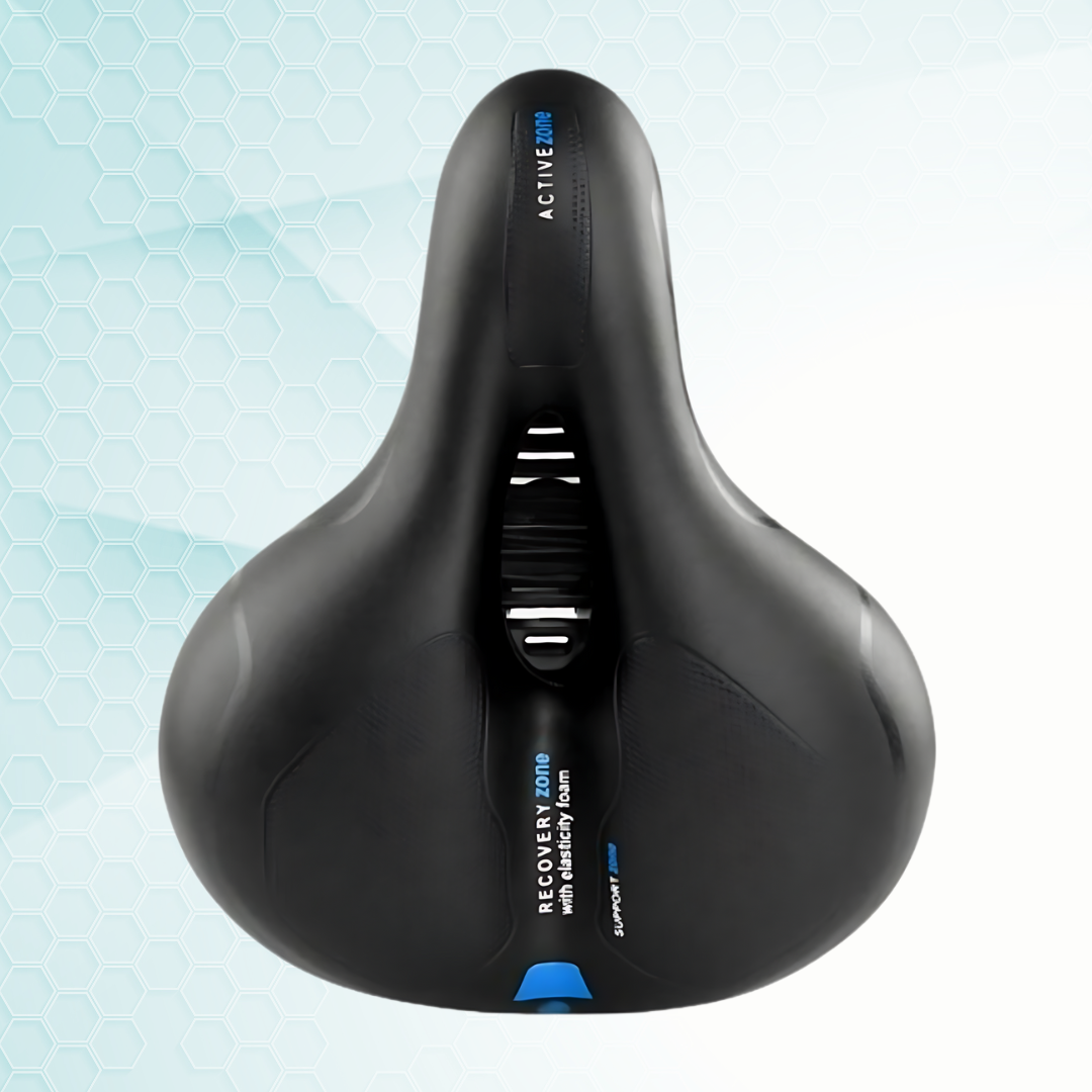 Comfortabel Fietszadel met Schokdemper – Ergonomisch &amp; Breed Ontwerp voor Pijnvrij Fietsen