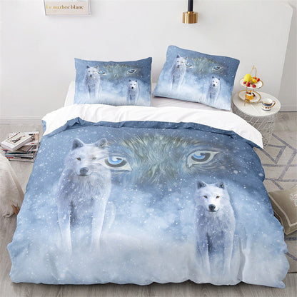 Kinder Dekbedovertrek Beschermende Wolf van 100% Katoen – Veilig en Comfortabel 140x200 cm met Kussensloop 60x70 cm