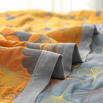 Omkeerbaar Katoenen Dekbedovertrek 140x200 cm met Bladmotief – Stijlvol en Comfortabel voor je Slaapkamer