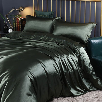 Luxe 4-delige Beddengoedset van Satin en Katoen – Ademend en Hypoallergeen, 150x200 cm, Zacht en Comfortabel