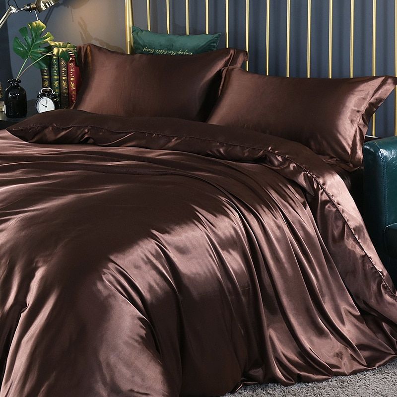 Luxe 4-delige Beddengoedset van Satin en Katoen – Ademend en Hypoallergeen, 150x200 cm, Zacht en Comfortabel