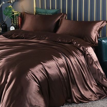 Luxe 4-delige Beddengoedset van Satin en Katoen – Ademend en Hypoallergeen, 150x200 cm, Zacht en Comfortabel
