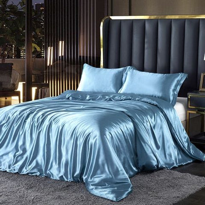 Luxe 4-delige Beddengoedset van Satin en Katoen – Ademend en Hypoallergeen, 150x200 cm, Zacht en Comfortabel