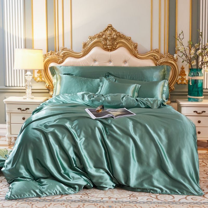 Luxe 4-delige Beddengoedset van Satin en Katoen – Ademend en Hypoallergeen, 150x200 cm, Zacht en Comfortabel