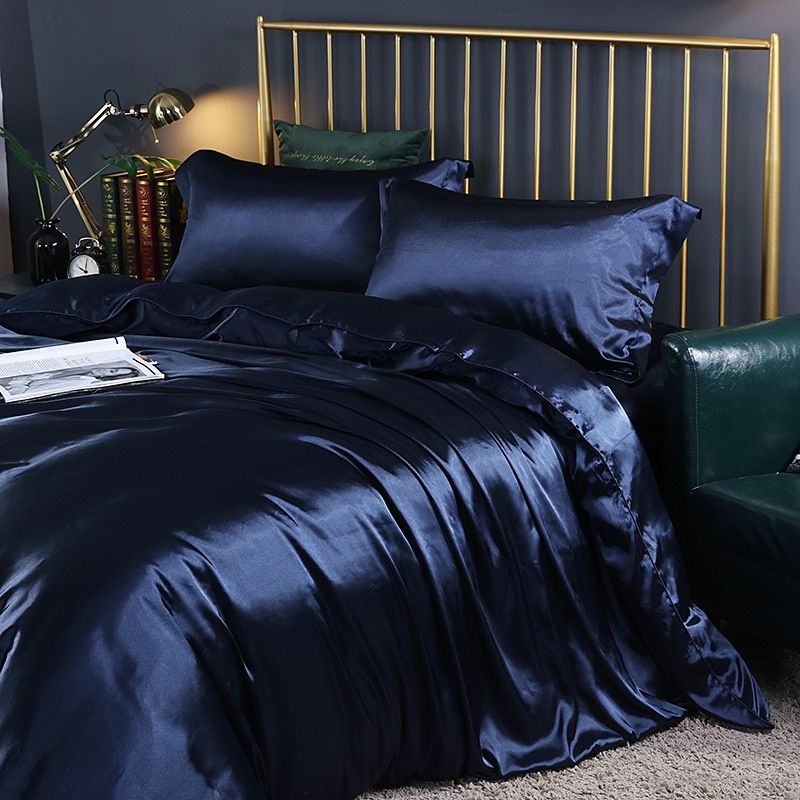 Luxe 4-delige Beddengoedset van Satin en Katoen – Ademend en Hypoallergeen, 150x200 cm, Zacht en Comfortabel