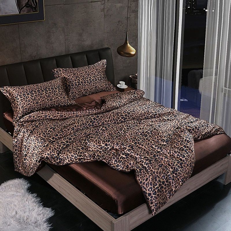 Luxe 4-delige Beddengoedset van Satin en Katoen – Ademend en Hypoallergeen, 150x200 cm, Zacht en Comfortabel