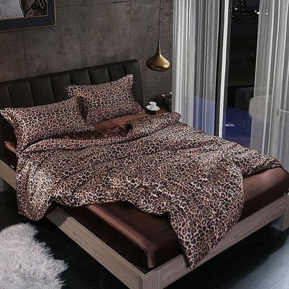 Luxe 4-delige Beddengoedset van Satin en Katoen – Ademend en Hypoallergeen, 150x200 cm, Zacht en Comfortabel