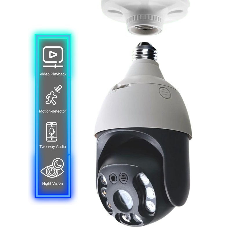 360° HomeGuard Lamp Camera – Slimme Panoramische Beveiliging met Bewegingsdetectie