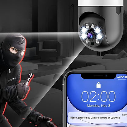 360° HomeGuard Lamp Camera – Slimme Panoramische Beveiliging met Bewegingsdetectie