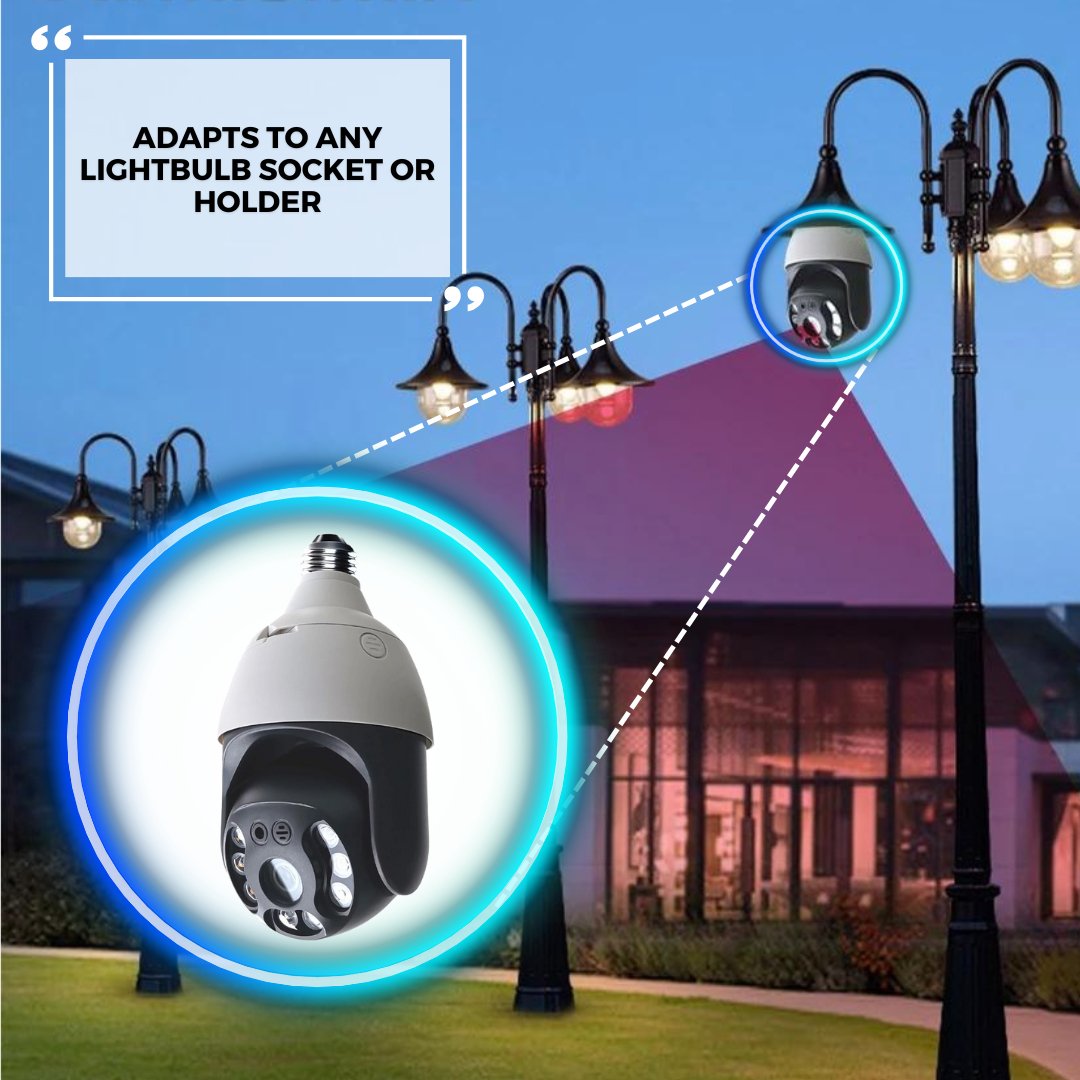 360° HomeGuard Lamp Camera – Slimme Panoramische Beveiliging met Bewegingsdetectie