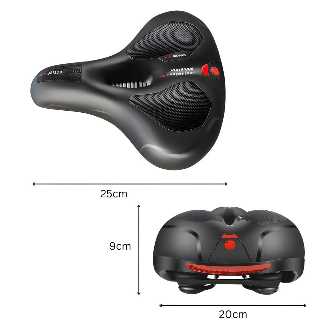 Comfortabel Fietszadel met Schokdemper – Ergonomisch &amp; Breed Ontwerp voor Pijnvrij Fietsen