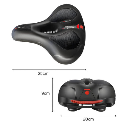 Comfortabel Fietszadel met Schokdemper – Ergonomisch &amp; Breed Ontwerp voor Pijnvrij Fietsen