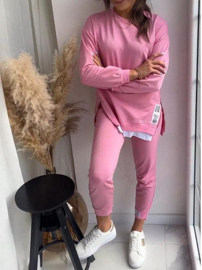 Dames Sweatshirt en Broek Set – Comfort en Elegantie in Zachte Stof