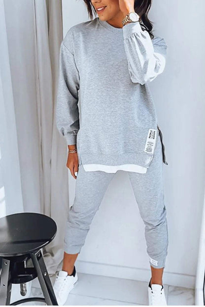 Dames Sweatshirt en Broek Set – Comfort en Elegantie in Zachte Stof
