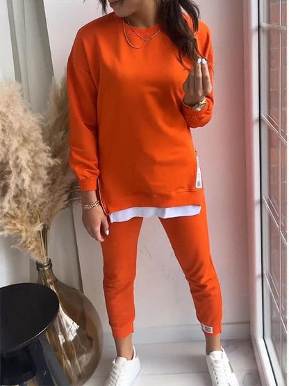 Dames Sweatshirt en Broek Set – Comfort en Elegantie in Zachte Stof