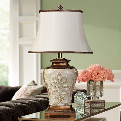 Classic Table Lamp with White Shade & Elegant Base