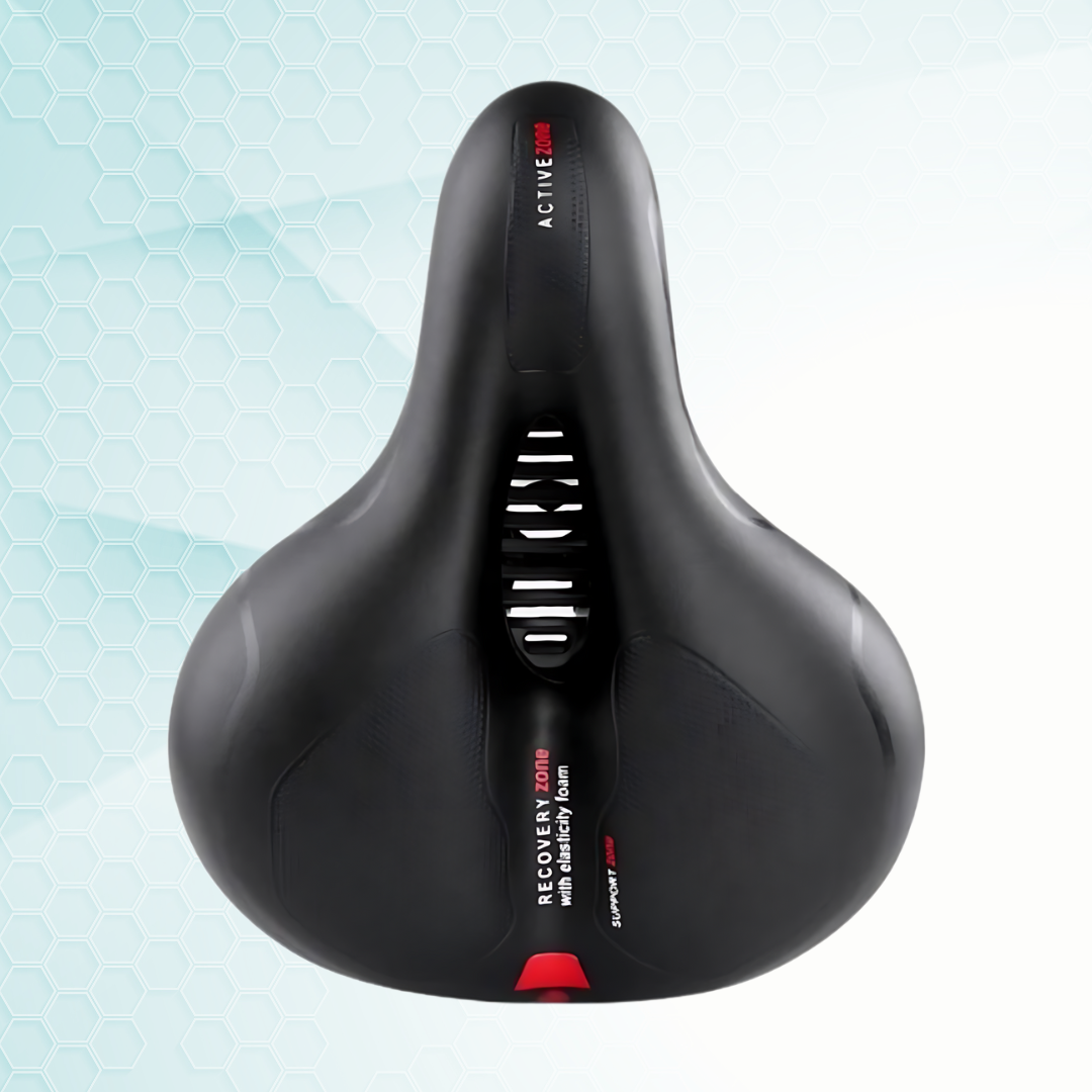 Comfortabel Fietszadel met Schokdemper – Ergonomisch &amp; Breed Ontwerp voor Pijnvrij Fietsen