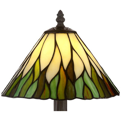 Art Glass Accent Lamp with Leaf Motif Shade