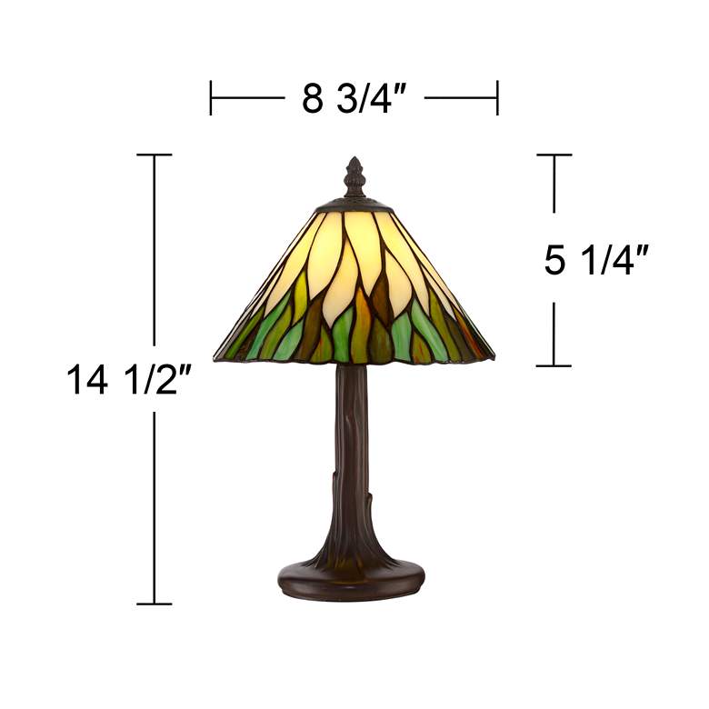Art Glass Accent Lamp with Leaf Motif Shade